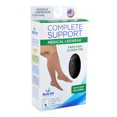 MicroFiber Moderate  Md 15-20mmHg  Knee Highs  Black - Precision Lab Works