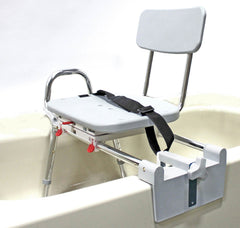 Snap-N- Save Sliding Tub-Mount Transfer Bench w/Swivel Seat - Precision Lab Works