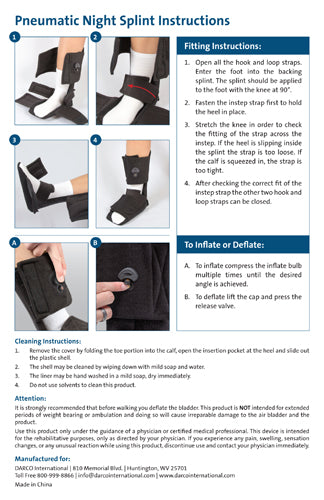 Night Splint Black  Large Plantar-Fascitis  Darco - Precision Lab Works