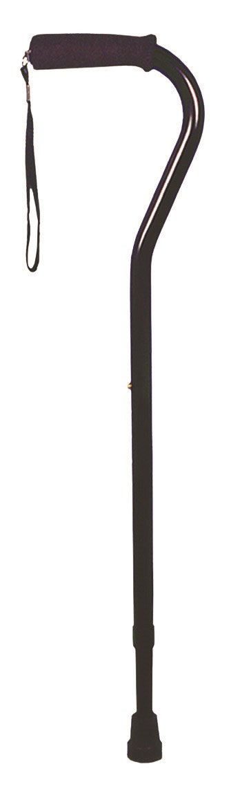 Deluxe Adjustable Cane Offset W/Wrist Strap-Black - Precision Lab Works