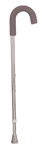 Cane Adj. Round Handle Silver w/Foam Comfort Grip - Precision Lab Works