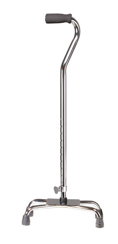 Quad Cane-Large Base Silver w/Vinyl Grip - Precision Lab Works