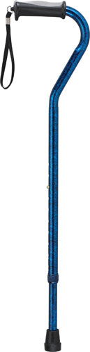 Offset Cane Alum w/Gel Grip Blue Crackle - Precision Lab Works