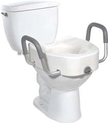 Raised Toilet Seat With Lock & Alum Det Arms Elongated - Precision Lab Works