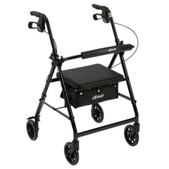 Rollator 4-Wheel with Pouch & Padded Seat  Black - Drive - Precision Lab Works