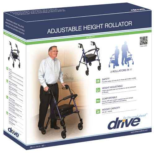 Rollator Aluminum w/Adj. Seat Height  Red