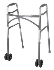 Bariatric Folding Walker w/ Wheels 600 lb Cap Aluminum Wide Heavy Duty Adult