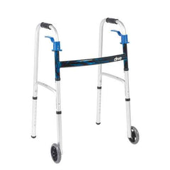 Junior Trigger Release Folding Walker w/ 5" Wheels – Lightweight Adjust 350 lb