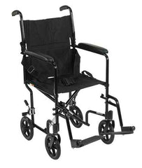 Drive Wheelchair Transport Chair Lightweight Aluminum 19"-Black