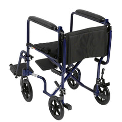 Drive Wheelchair Transport Chair Lightweight Aluminum 19"-Blue