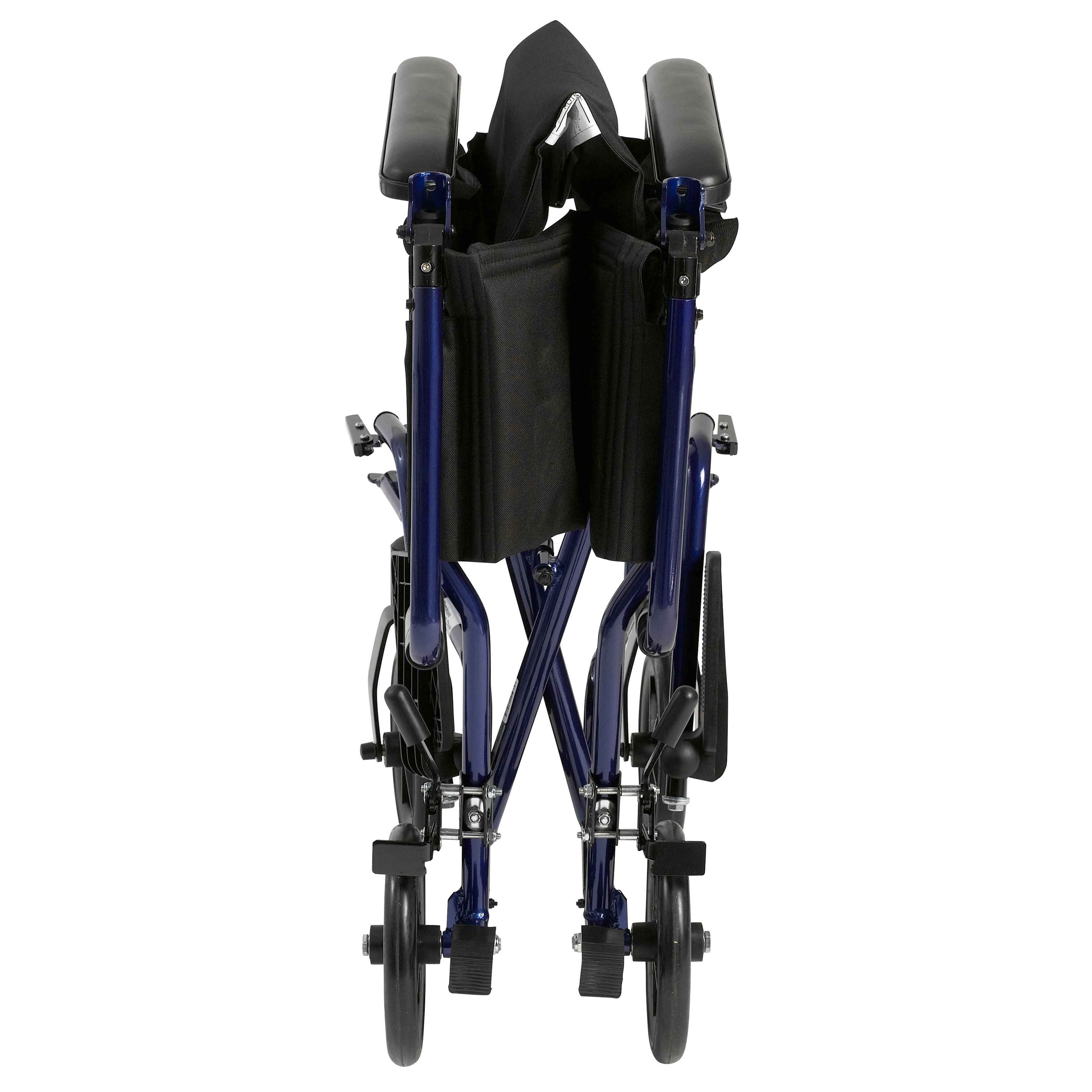 Drive Wheelchair Transport Chair Lightweight Aluminum 19"-Blue