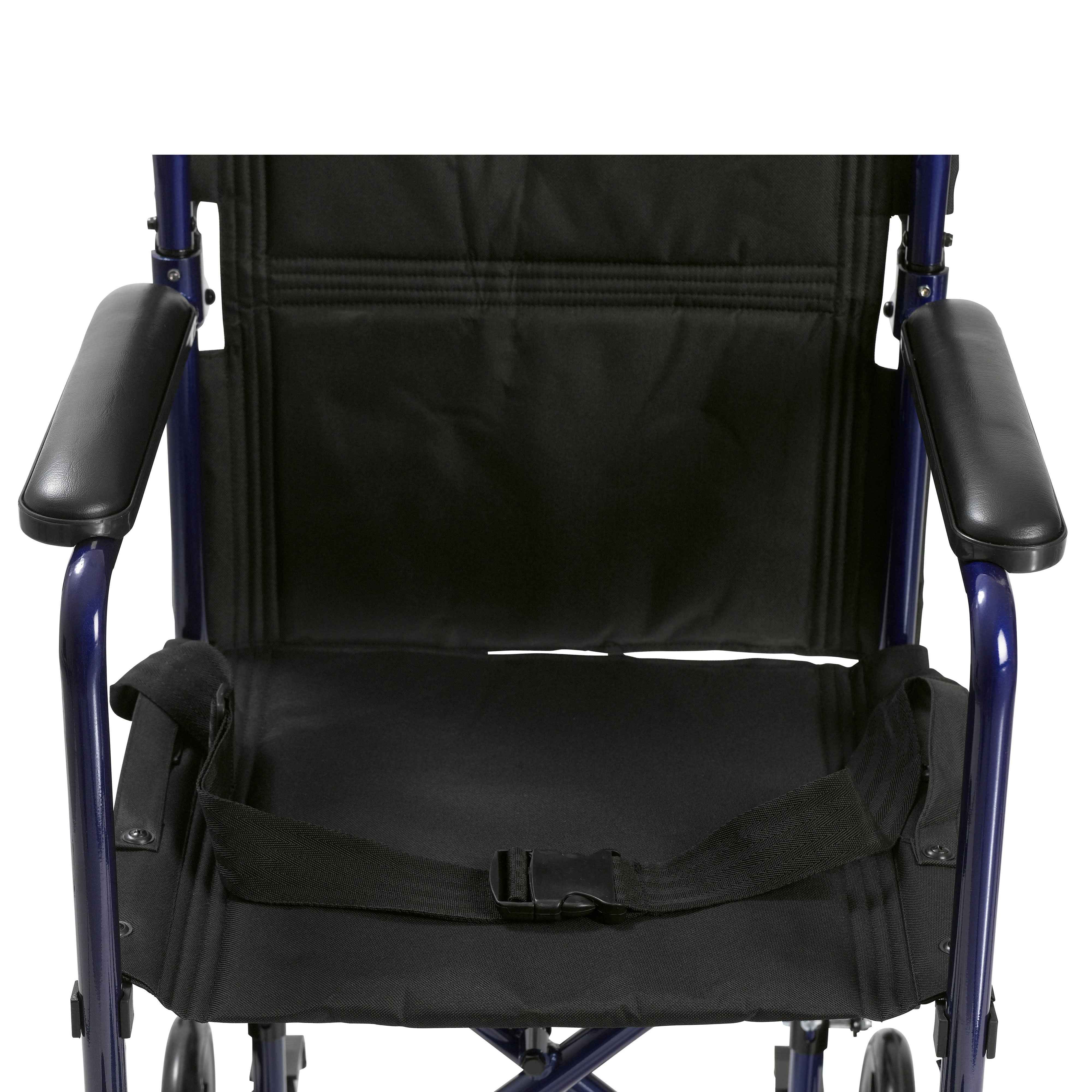 Drive Wheelchair Transport Chair Lightweight Aluminum 19"-Blue