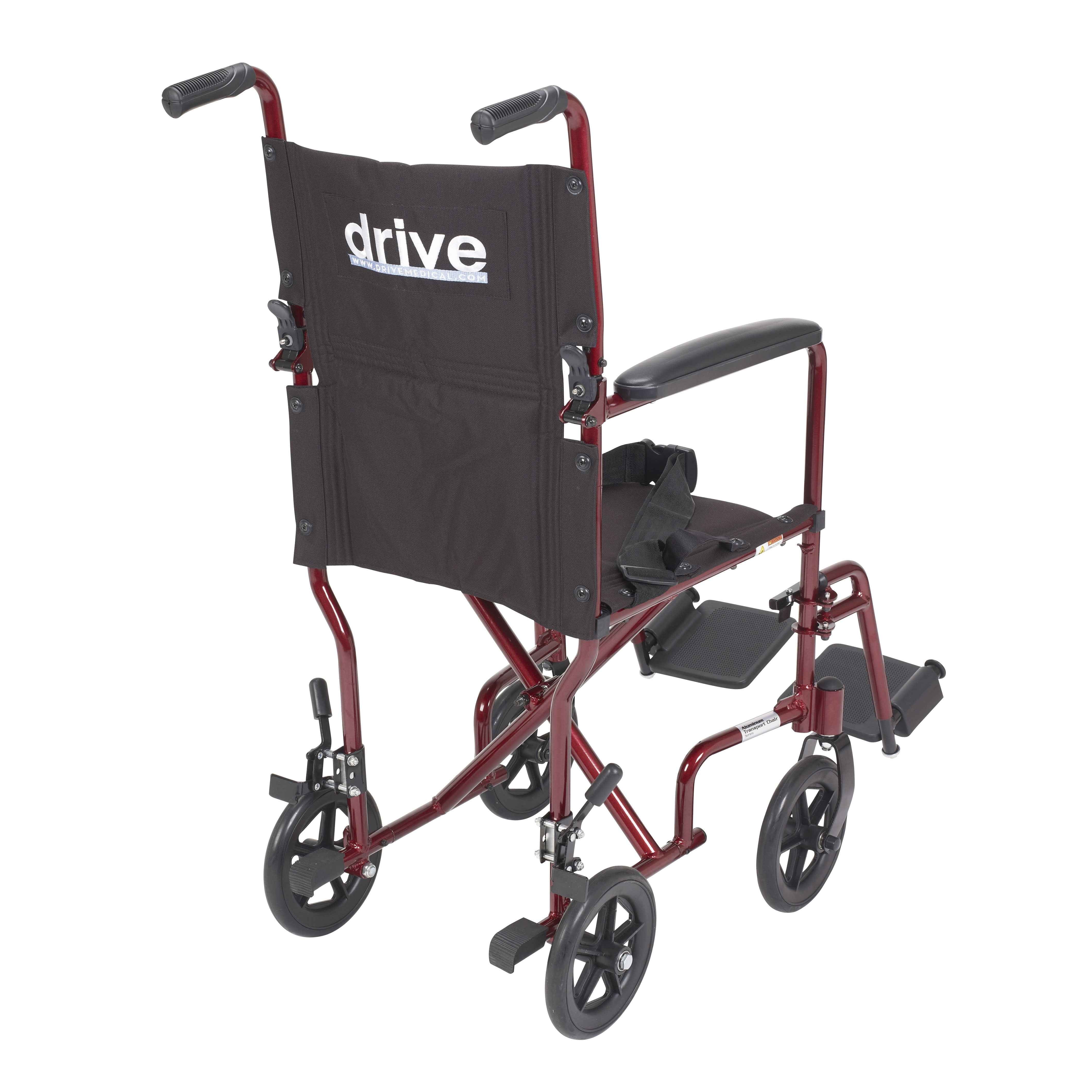 Wheelchair Transport Lightweight Red 19"