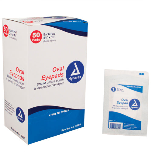 Sterile Oval Eyepad  Sterile 2 5/8  x 1 5/8  50 Pouches/ Bx - Precision Lab Works