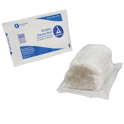 Gauze Krinkle Roll - Sterile 4.5  X  4.1 yds.  6-Ply (each) - Precision Lab Works