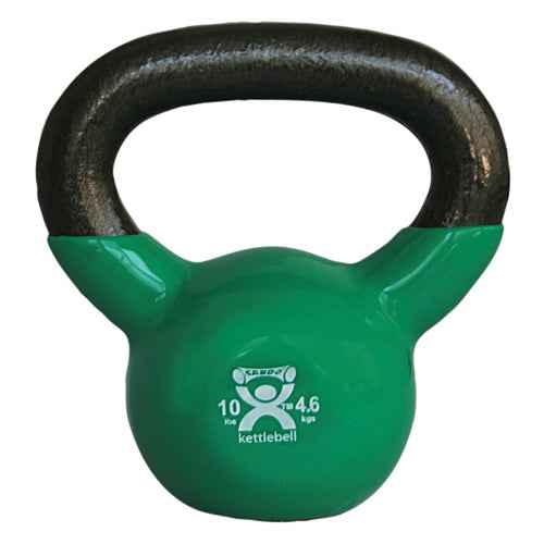 Kettlebell Vinyl Coated Weight Green 10lb  9"  Diameter
