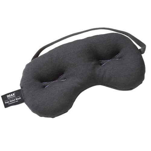 IMAK Eye Pillow Pain Relief Mask – Black, ergoBeads, Freezable, Universal Size