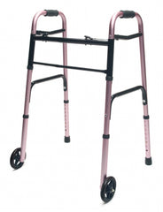 Walker  Adult w/5  Wheels Folding  Pink  Case of 2 - Precision Lab Works