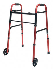 Walker  Adult w/5  Wheels Folding  Red  Case of 2 - Precision Lab Works