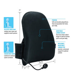 ObusForme CustomAIR Backrest w/Adj Lumbar Support - Precision Lab Works