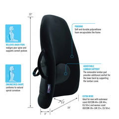 Wideback Backrest Support Obusforme  Black - Precision Lab Works