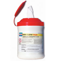 Sanicloth 'Plus' Classic Wipes 6  x 6.75  Tub/160 - Precision Lab Works
