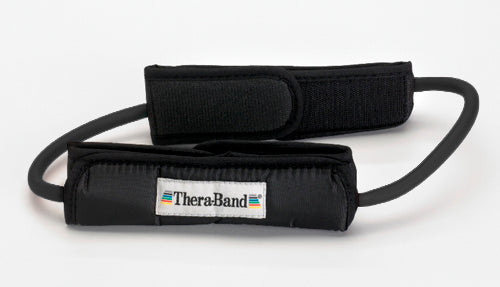 Theraband Prof Resist Tubing Loop w/Padded Cuffs Black - Precision Lab Works